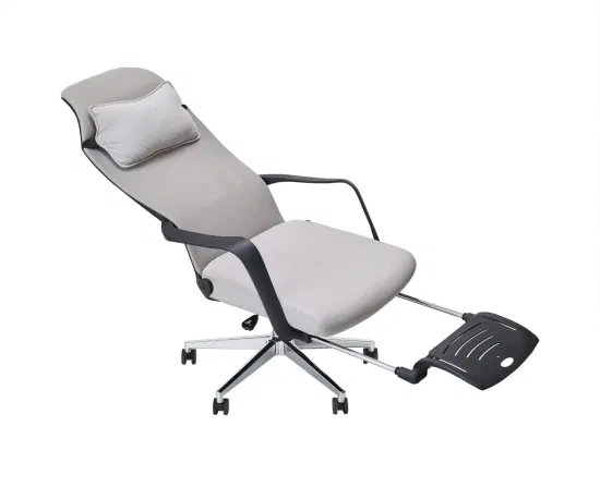 Silla de oficina ergonómica de tela de malla para ordenador, mecedora giratoria negra de buena calidad