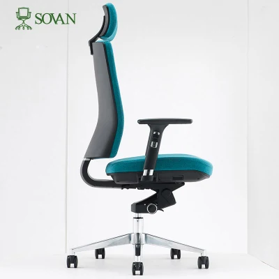 Mobiliario de oficina Espalda alta, silla giratoria ajustable para jefe ejecutivo, silla de oficina para juegos de tela de malla ergonómica giratoria