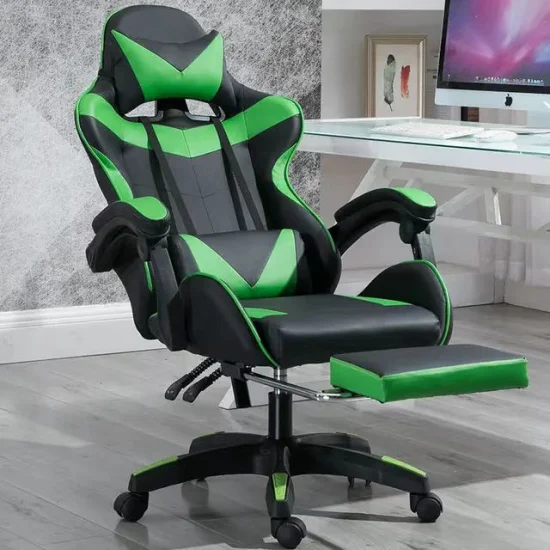 Silla del juego de los adultos de la ayuda lumbar del masaje de la PC del estilo que compite con de la tela respirable