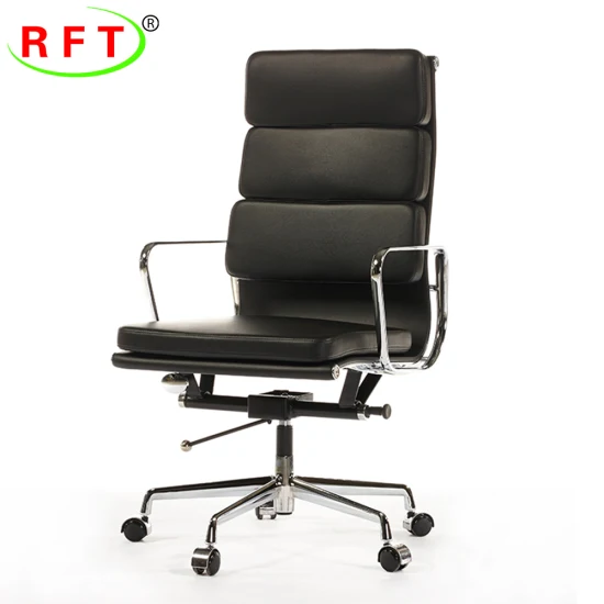 Silla de oficina ergonómica ejecutiva de cuero con respaldo alto de lujo Boss Manager Computer Executive